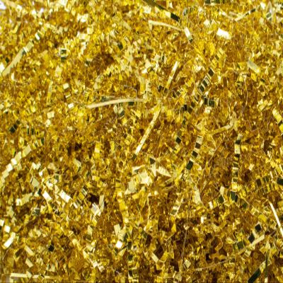 Stephanie Imports Made In USA 3-Ply Crinkle Cut Shredded Paper 2 lbs (Metallic Gold)