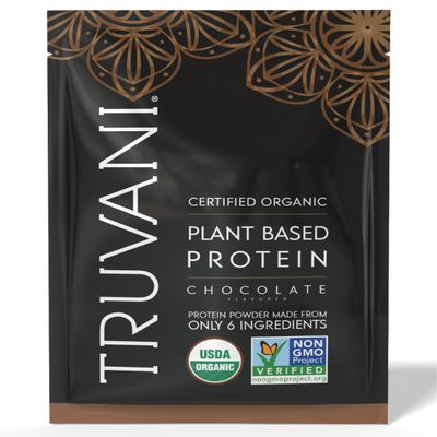 Truvani Vegan Pea Protein Powder | Chocolate | 20g Organic Plant Based Protein | 1 Serving | Keto | Gluten & Dairy Free | Low Carb | No Added Sugar