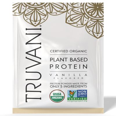 Truvani Vegan Pea Protein Powder | Vanilla | 20g Organic Plant Based Protein | 1 Serving | Keto | Gluten & Dairy Free | Low Carb | No Added Sugar