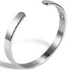MagnetRX Magnetic Bracelets for Men & Women - Elegant Bangle Mens Cuff - Golf/Tennis Elbow & Balance, Stainless Steel Magnetic Bracelets for Women (Polished Silver | Medium) view 1
