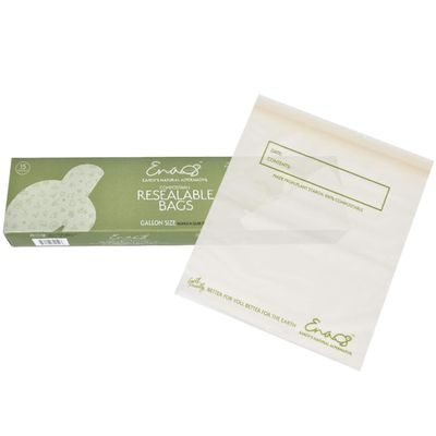 100% Compostable Food Storage Bags [Gallon 50 Pack] Eco-Friendly Freezer Bags, Resealable Bags, Heavy-Duty, Reusable, Off-White by Earth's Natural Alternative