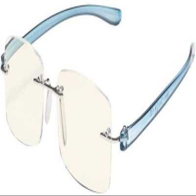 Eyekepper Blue Light Blocking Rimless Reading Glasses - Small Frameless Reader for Women with Blue Arm +0.50