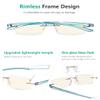 Eyekepper Blue Light Blocking Rimless Reading Glasses - Small Frameless Reader for Women with Blue Arm +0.50 view 4