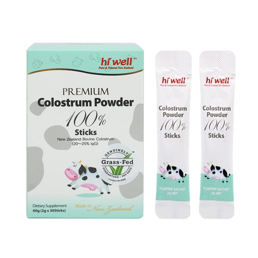 Hi Well Premium Grass-Fed Colostrum Powder 100% 60g(2g x 30Sticks)