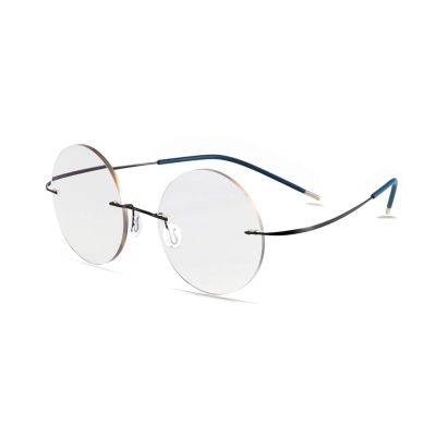 ASDQWER Reading Glasses,Smart Color Changing Reading Glasses, Titanium Alloy, Round, Frameless, A Pair of Dual-Use, Anti-Radiation, Anti-Ultraviolet, Anti-Blue Light,+2