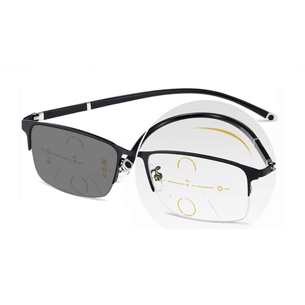 ASDQWER Reading Glasses,Near and Far Dual-Purpose, High-Definition, Automatic Adjustment of Degrees, Smart Zoom, Strong Impact Resistance,+2