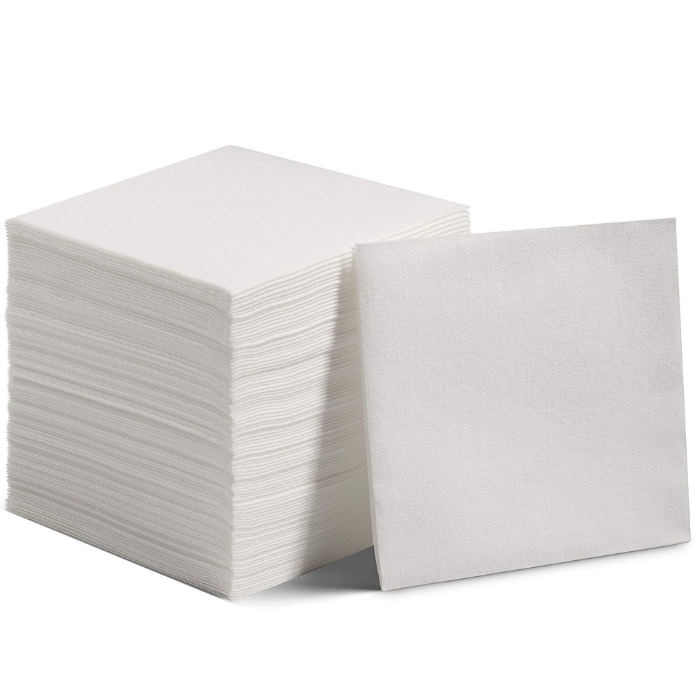 200 Linen-Feel Dessert And Beverage Napkins - Disposable Cloth-Like Cocktail Paper Napkins, Made In USA - Soft and Absorbent For Bar, Restaurant, Caf, Wedding, Parties (200-Pack)