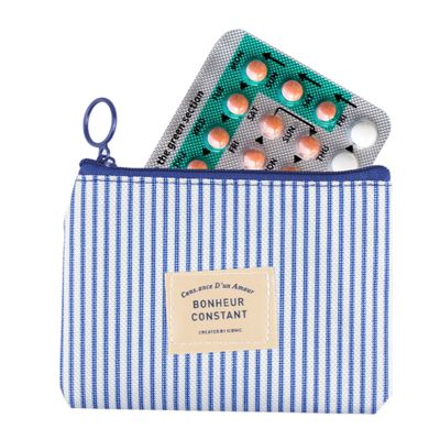 2 Pack Birth Control Pill Cases with 3"4" for Women Privacy Protection Contraceptive Medicine Case Holder Packet Sleeve Pocket Pouch Wallet