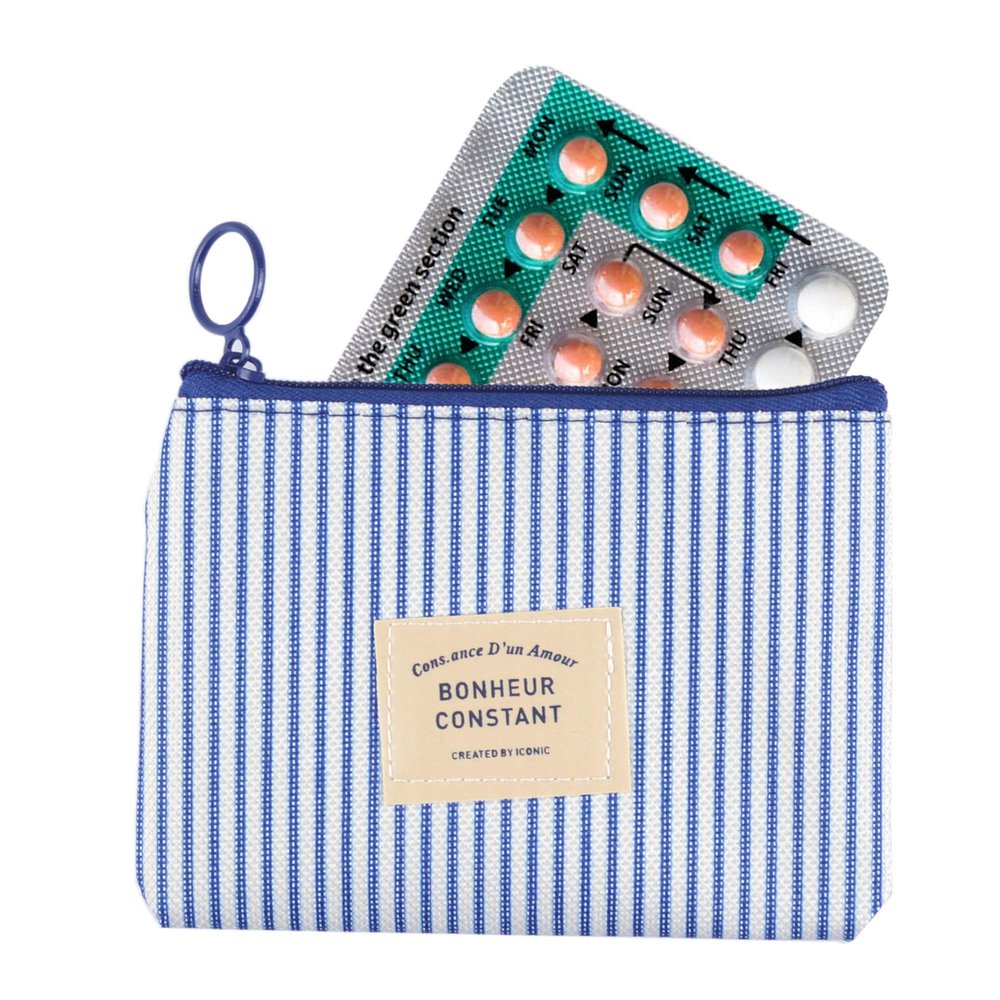 2 Pack Birth Control Pill Cases with 3"4" for Women Privacy Protection Contraceptive Medicine Case Holder Packet Sleeve Pocket Pouch Wallet