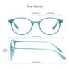 VisionGlobal Blue Light Blocking Glasses for Women/Men, Anti Eyestrain, Computer Reading, TV Glasses, Stylish Oval Frame, Anti Glare(Blue,+5.50 Magnification) view 3