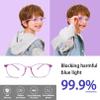 AetrvoHope Ultra-Light Blue Light Blocking Glasses with Case for Kids and Teens,Anti Eyestrain &UV400 (Clear Purple) view 4
