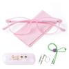 AetrvoHope Kids Blue Light Glasses Clear Pink,Cute Computer Gaming Glasses for Teens Girls Age 6-13,TR90 Unbreakable Frame with Case,Anti Eyestrain UV400 view 1