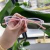 AetrvoHope Kids Blue Light Glasses Clear Pink,Cute Computer Gaming Glasses for Teens Girls Age 6-13,TR90 Unbreakable Frame with Case,Anti Eyestrain UV400 view 2