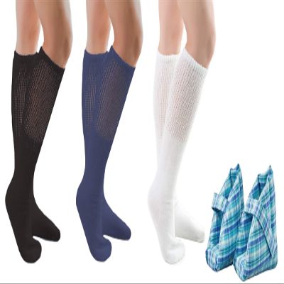 Comfort Finds Diabetic SwellSox - Breathable Cotton Socks - Loose Fitting Comfortable Sock  Non Binding Top Design  Improve Foot Circulation - Black, Navy, White - 36 Pairs