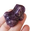 Bacatgem 1 Pcs Natural Amethyst Frog Crystals and Healing Stone Figurines, 1.5 Inches Hand Carved Pocket Animal Room Decor Gemstone view 3