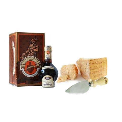 25 Year Aged Extravecchio Traditional Balsamic Vinegar of Modena D.O.P. & Parmigiano Reggiano D.O.P Combo Pack by Alma Gourmet