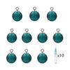 10pcs Mini Empty Glass Globe Glass Vial Pendant Essential Oil Perfume Aromatherapy Diffusers Pendant (Peacock Blue, 16mm) view 1