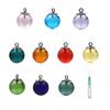 10pcs Mini Empty Glass Globe Glass Vial Pendant Essential Oil Perfume Aromatherapy Diffusers Pendant (Multicolor, 12mm) view 1