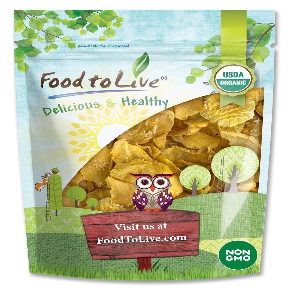 Organic Yacon Slices, 8 Ounces - Non-GMO, Raw, Vegan, Kosher, Bulk, High in Vitamin A. Great Snack. Crisp, Sweet-tasting Dried Roots of Peruvian Ground Apple