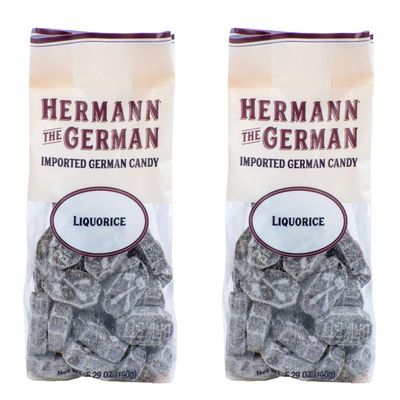 Hermann the German Hard Candy - Imported - Pack of 2 (Liquorice)
