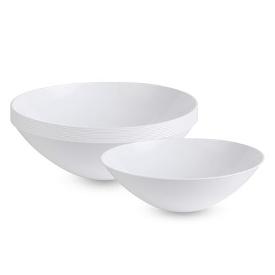 [16 OZ 20 Count] White Plastic organic Party Soup bowls Premium heavyweight Elegant Disposable Tableware Dishes