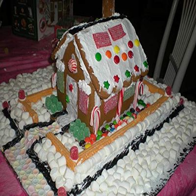 Home Comforts Gingerbread House Decoration Cookies Marshmallow Art-20 Inch By 30 Inch Laminated Poster With Bright Colors And Vivid Imagery-Fits Perfectly In Many Attractive Frames