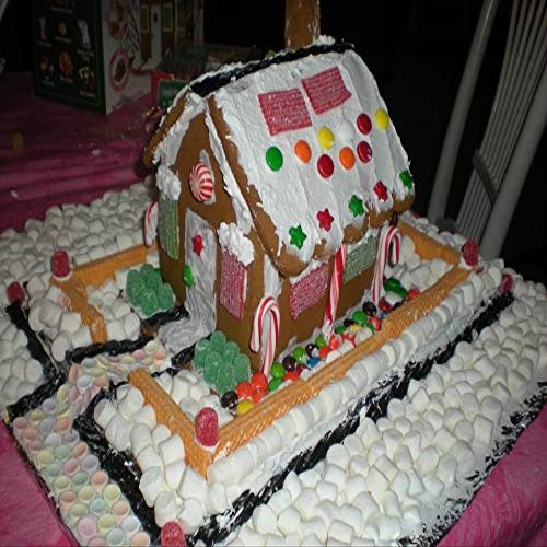 Home Comforts Gingerbread House Decoration Cookies Marshmallow Art-20 Inch By 30 Inch Laminated Poster With Bright Colors And Vivid Imagery-Fits Perfectly In Many Attractive Frames
