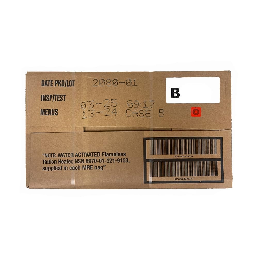 U.S. Meals Ready to Eat (Variety Pack of 12)  (A or B Case Selected at Random) Nutritional Emergency Food Rations - Freeze Dried Food w/ Flameless Heater, Entree, Dessert, & More - MRE Kit for Emergency Survival, Hunting, & More