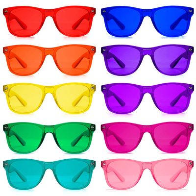 Color Therapy Glasses 10 Pack for Chakra Healing, Chromotherapy, and Mood