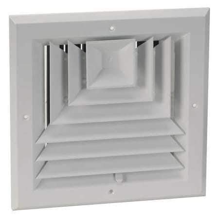 10" Square 3-Way Multilouver Ceiling Diffuser, White