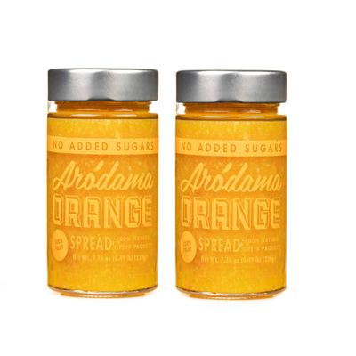 ARODAMA PREMIUM GREEK MARMALADE (JAM, SPREAD) NO SUGAR ADDED, 7.8 OZ/ 220 GRS CRETAN PRODUCT 100% NATURAL NO PRESERVATIVES OR ADDITIVES (ORANGE NO SUGAR ADDED, 2 JAR PACK)