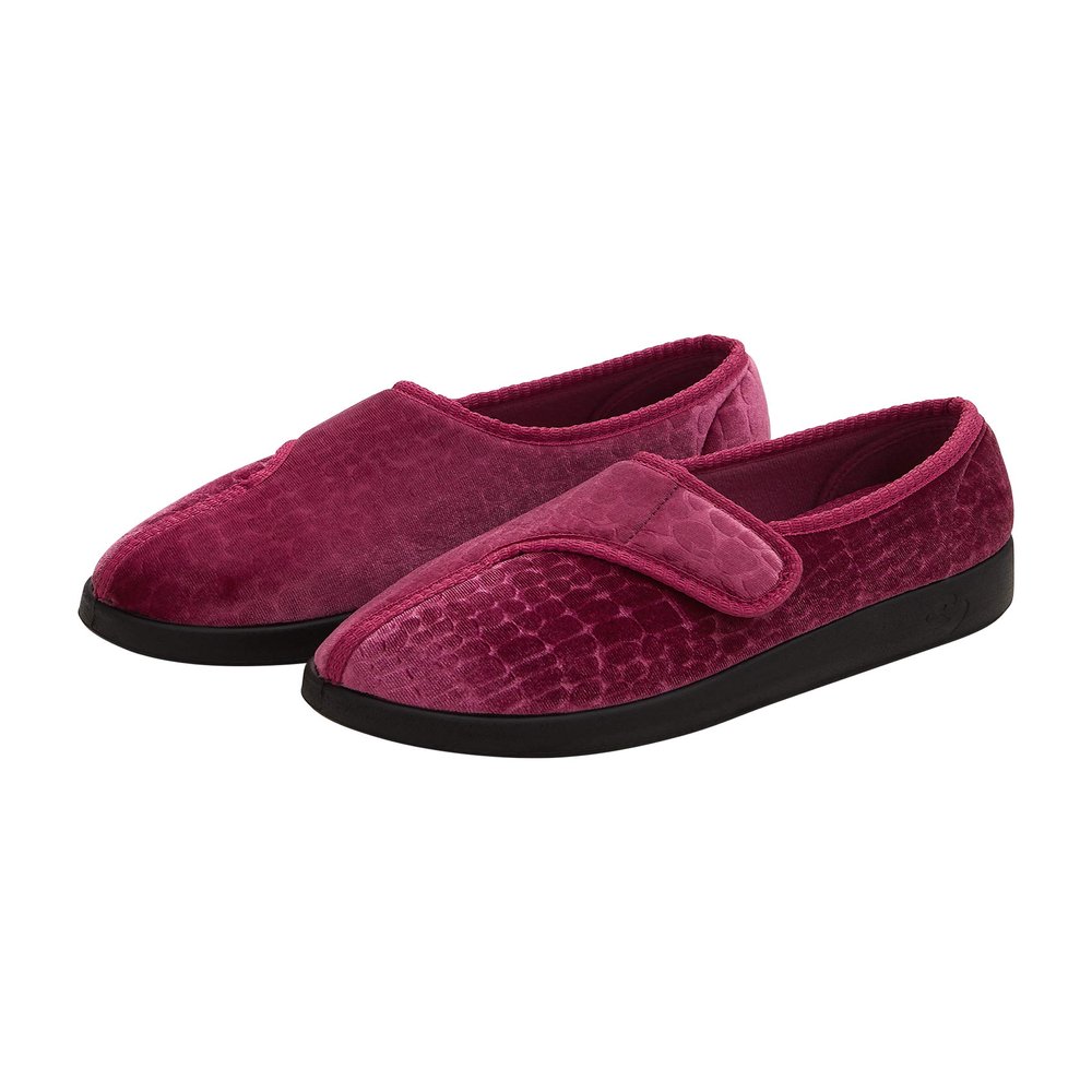 Silverts Women's Extra Wide Jewel Slippers, Easy Closure for Seniors