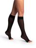 SIGVARIS Women's DYNAVEN Sheer Calf Open-Toe Compression Socks, 15-20mmHg, MS - Medium Short, Black view 2
