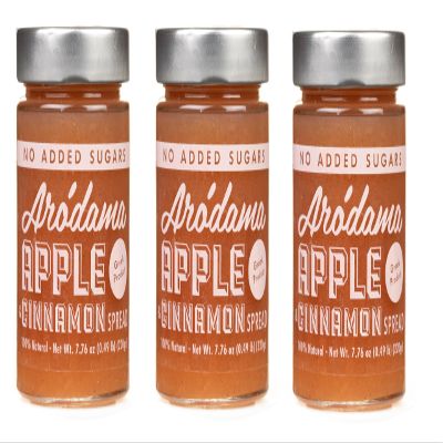 ARODAMA PREMIUM GREEK MARMALADE (JAM, SPREAD) NO SUGAR ADDED, 7.8 OZ/ 220 GRS CRETAN PRODUCT 100% NATURAL NO PRESERVATIVES OR ADDITIVES (APPLE WITH CINNAMON NO SUGAR ADDED, 3 JAR PACK)