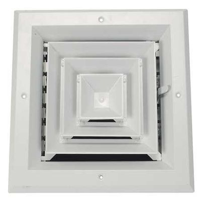 10" Square 4-Way Multilouver Ceiling Diffuser, White