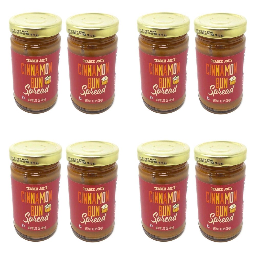 Trader Joes Cinnamon Bun Spread - Pack of 2 Jars - 10 oz Per Jar - Seasonal Item Pack of 4