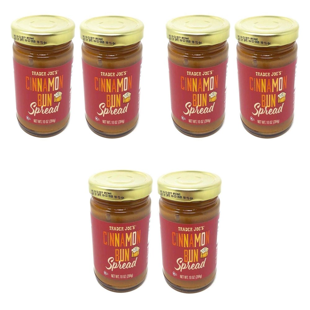 Trader Joes Cinnamon Bun Spread - Pack of 2 Jars - 10 oz Per Jar - Seasonal Item Pack of 3