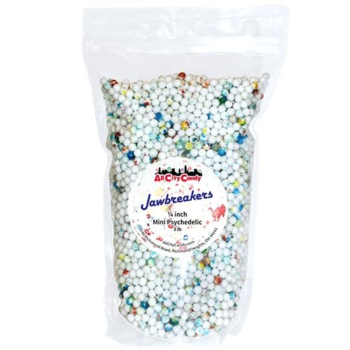 Mini Psychedelic Jawbreaker Candy 1/4-Inch - (3 LB or 1 LB Bulk Bag Options) (3LB Bag)