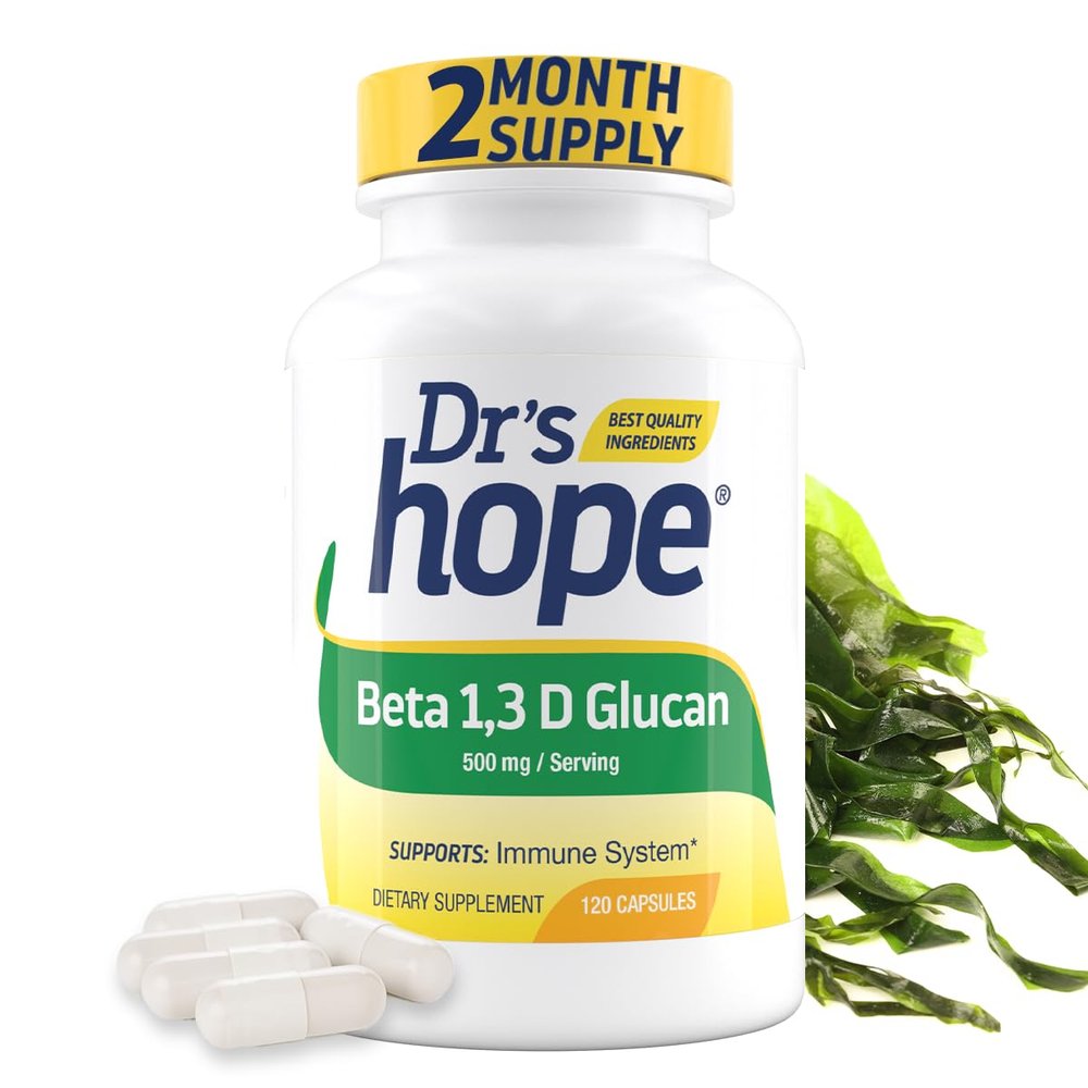 Drs Hope Beta Glucan Supplement 1,3D 500mg | Made in USA | Supports Energy, Metabolism and Enhance Immune System | 2 Month Supply