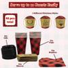4E's Novelty 16oz Buffalo Plaid Christmas Cups with Lids, Cup Sleeves, Napkins(12 Packs) Insulated Disposable Paper Coffee Cups for Hot Cocoa Birthday Party Supplies, Hot Chocolate Bar view 2