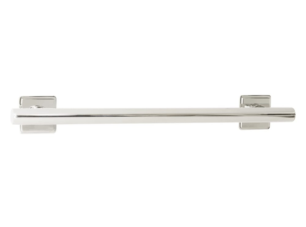 36-inch Coronado Designer Straight Bathroom Shower Grab Bar with Decorative Square Flanges, Polished