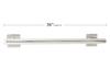 36-inch Coronado Designer Straight Bathroom Shower Grab Bar with Decorative Square Flanges, Polished view 2