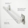 36-inch Coronado Designer Straight Bathroom Shower Grab Bar with Decorative Square Flanges, Polished view 4