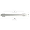 36-inch Coronado Designer Straight Bathroom Shower Grab Bar with Decorative Square Flanges, Satin view 2
