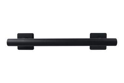 36-inch Coronado Designer Straight Bathroom Shower Grab Bar with Decorative Square Flanges, Matte Black