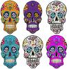 1/2 Sheet - Sugar Skulls Halloween Birthday - D24664 - 2D Edible Cake Cupcake Party Topper view 1