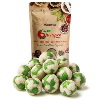 NY Spice Shop Hot Wasabi Peas Bulk - 5 Pound Crunchy Wasabi Pea Mix - Delicious Wasabi Green Peas - Hot Green Peas - Dried Wasabi Beans - Wasabi Nuts - Spicy Peas - Roasted Green Peas Healthy Snacks