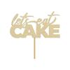 CT102 Let's Eat Cake Cake Topper | Birthday Decorations for Women for Her | Gold Glitter view 2