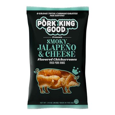 Pork King Good Smoky Jalapeo & Cheese Pork Rinds (Chicharrones) (4 PACK) Keto Snacks