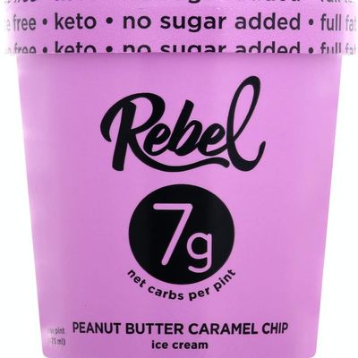 Rebel Ice Cream - Low Carb, Keto - Peanut Butter Caramel Chip (8 Count)
